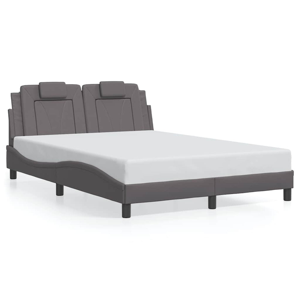 vidaXL Bed Frame "Viana" without Mattress Grey 140x190 cm Faux Leather