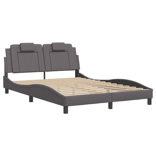 vidaXL Bed Frame "Viana" without Mattress Grey 140x190 cm Faux Leather