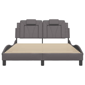 vidaXL Bed Frame "Viana" without Mattress Grey 140x190 cm Faux Leather