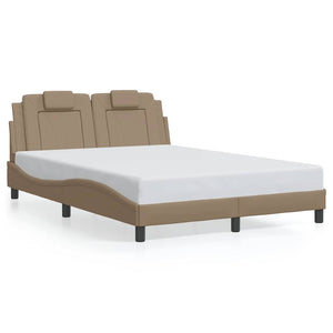 vidaXL Bed Frame "Viana" Without Mattress Cappuccino Brown 140x190 cm Faux Leather