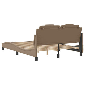 vidaXL Bed Frame "Viana" Without Mattress Cappuccino Brown 140x190 cm Faux Leather