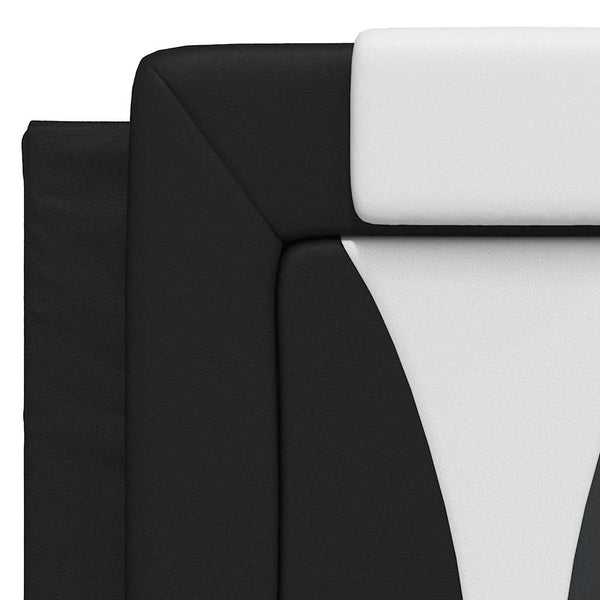 vidaXL Bed Frame "Viana" without Mattress Black and White 140x190 cm Faux Leather