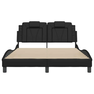 vidaXL Bed Frame "Viana" without Mattress Black 140x200 cm Faux Leather