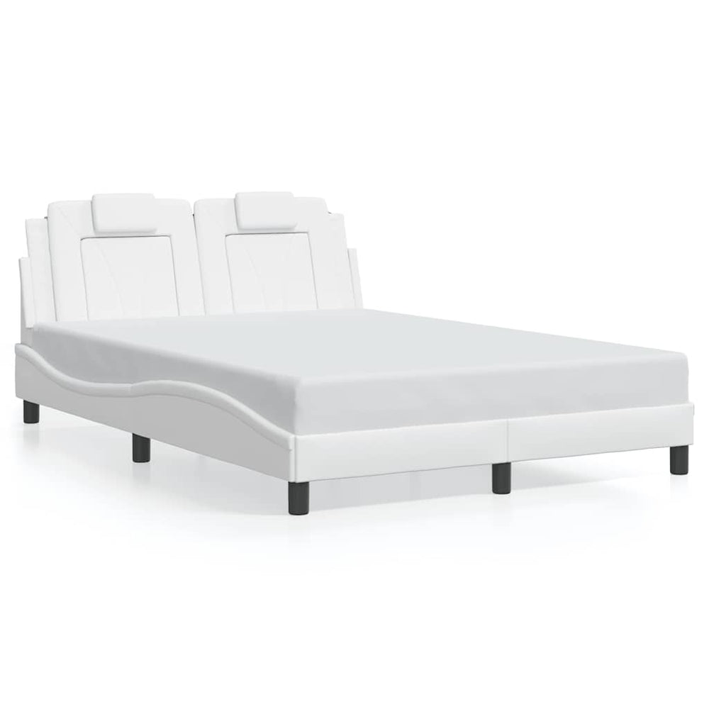 vidaXL Bed Frame "Viana" Without Mattress White 140x200 cm Faux Leather