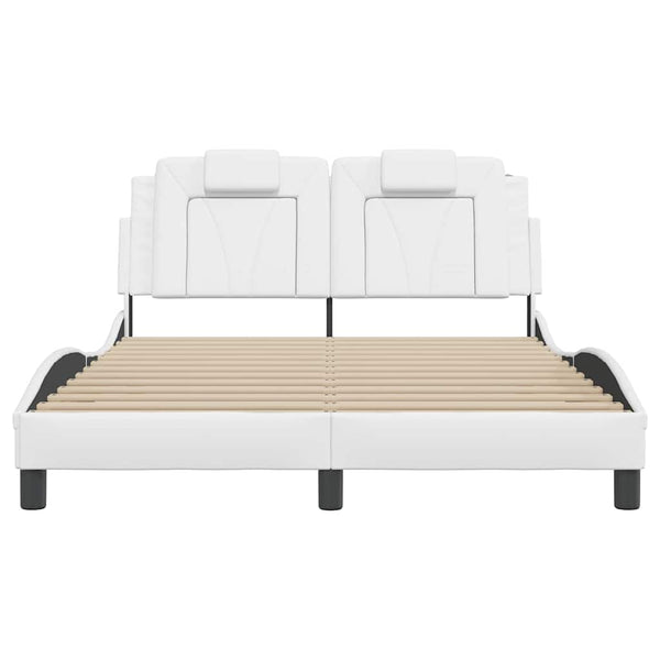 vidaXL Bed Frame "Viana" Without Mattress White 140x200 cm Faux Leather