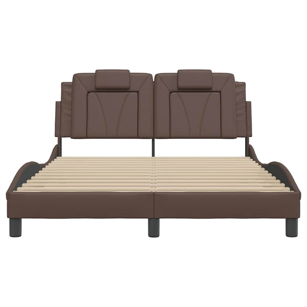 vidaXL Bed Frame "Viana" without Mattress Brown 140x200 cm Faux Leather