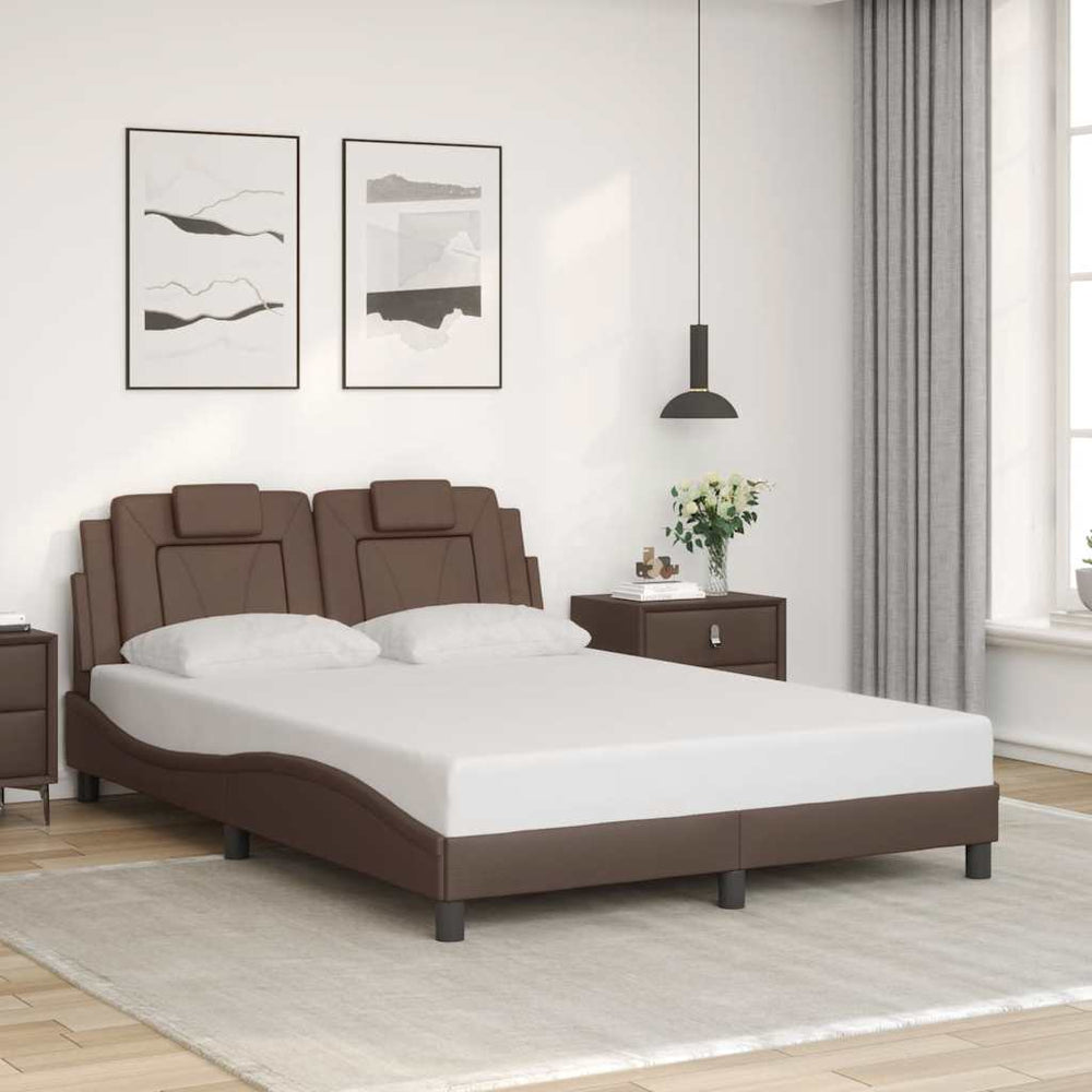 vidaXL Bed Frame "Viana" without Mattress Brown 140x200 cm Faux Leather