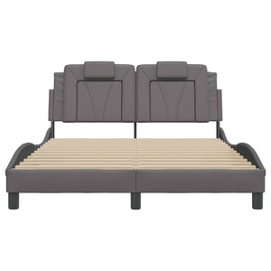 vidaXL "Viana" Bed Frame Without Mattress Grey 140x200 cm Faux Leather