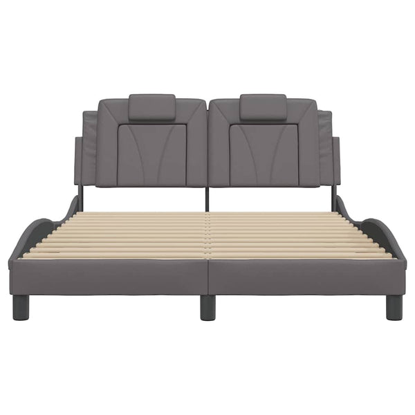 vidaXL "Viana" Bed Frame Without Mattress Grey 140x200 cm Faux Leather