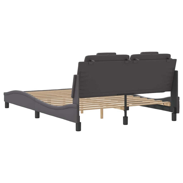 vidaXL "Viana" Bed Frame Without Mattress Grey 140x200 cm Faux Leather