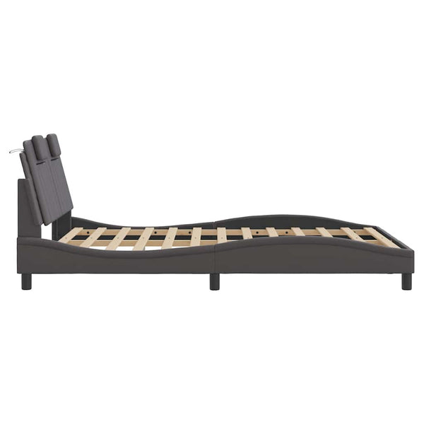 vidaXL "Viana" Bed Frame Without Mattress Grey 140x200 cm Faux Leather