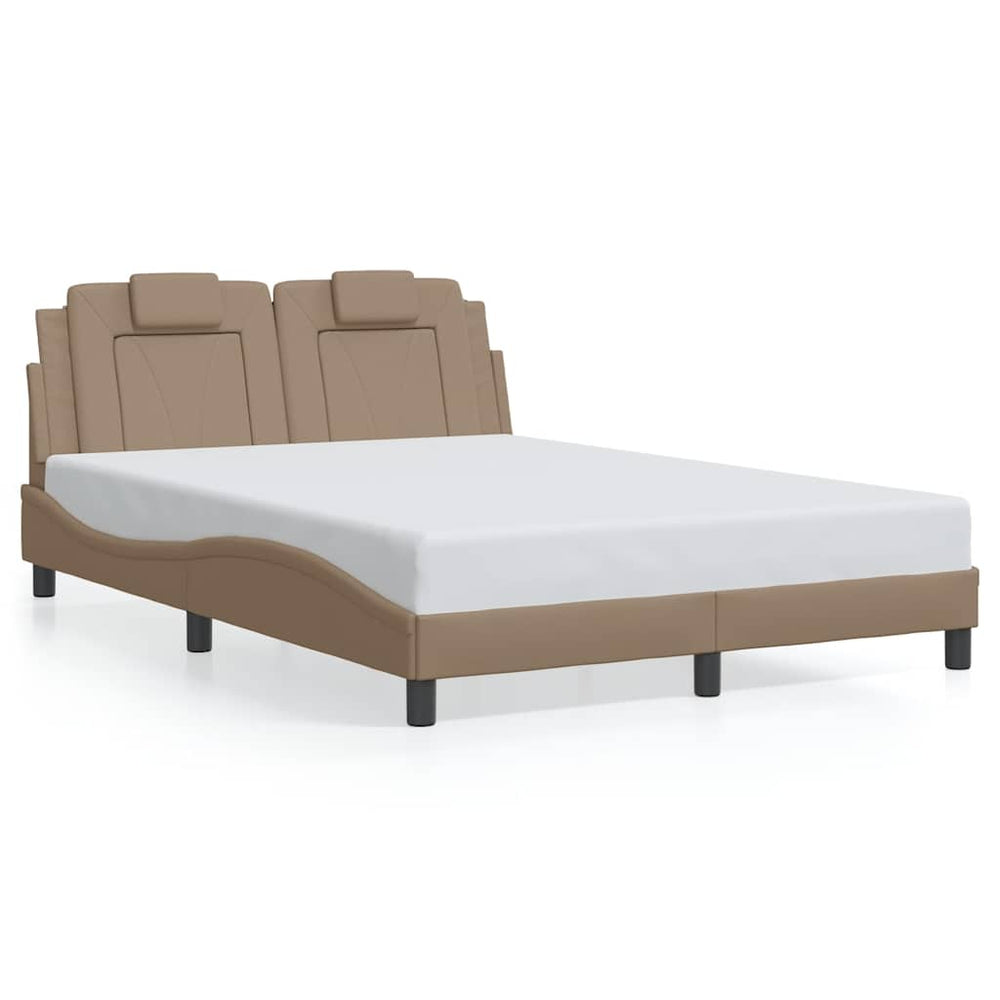 vidaXL "Viana" Bed Frame Without Mattress Cappuccino-Brown 140x200 cm Faux Leather