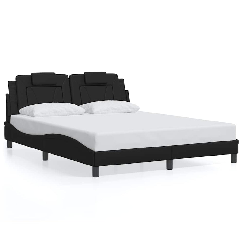 vidaXL Bed Frame "Viana" without Mattress Black 160x200 cm Faux Leather
