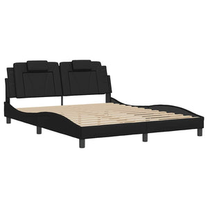 vidaXL Bed Frame "Viana" without Mattress Black 160x200 cm Faux Leather