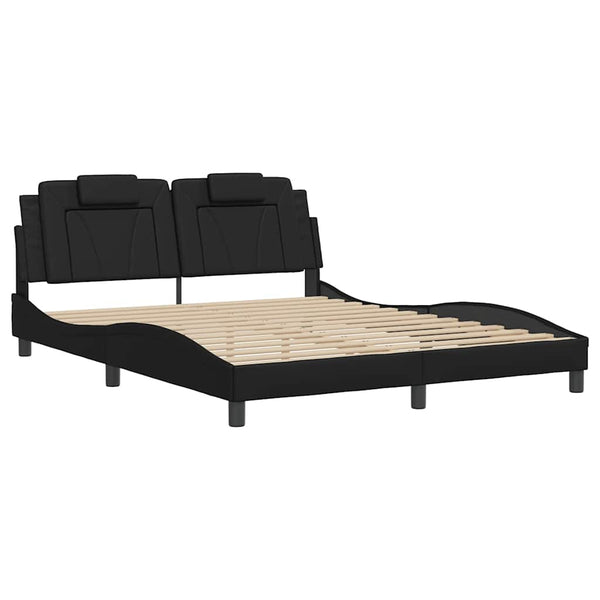 vidaXL Bed Frame "Viana" without Mattress Black 160x200 cm Faux Leather