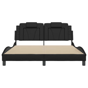 vidaXL Bed Frame "Viana" without Mattress Black 160x200 cm Faux Leather