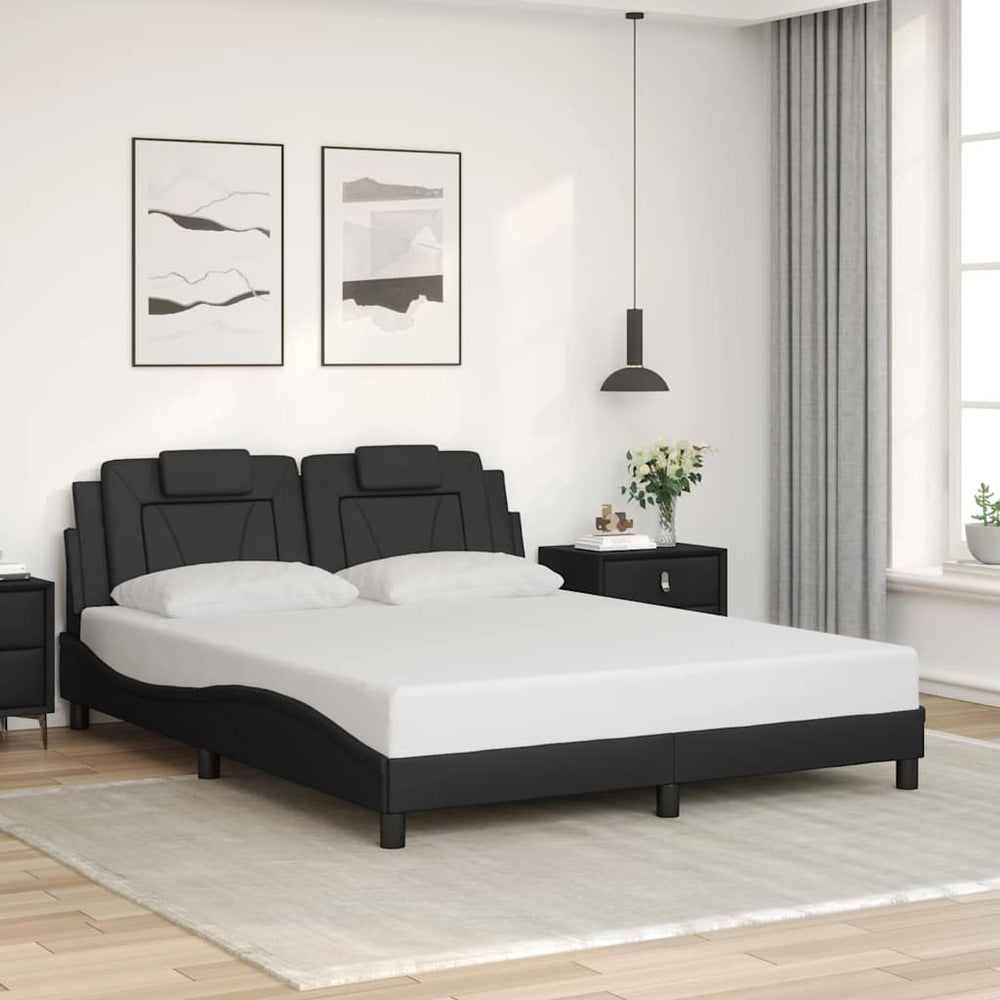 vidaXL Bed Frame "Viana" without Mattress Black 160x200 cm Faux Leather