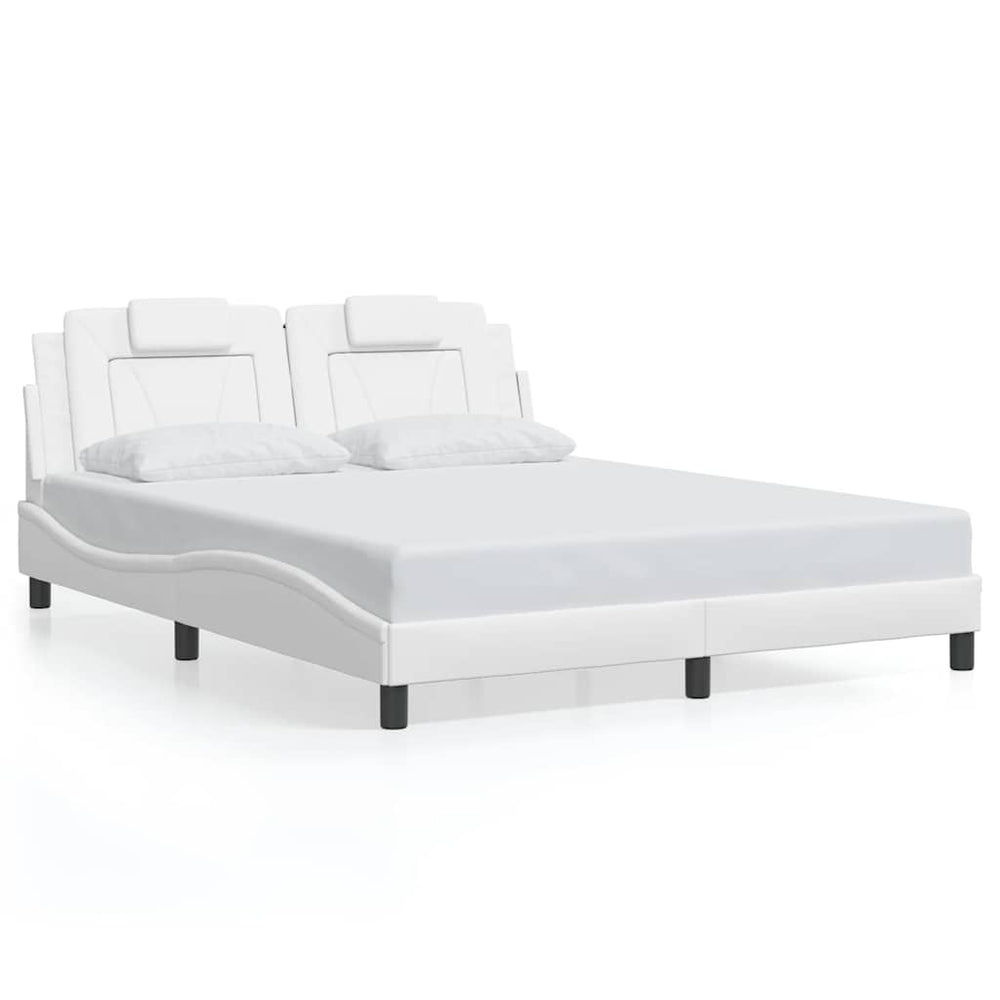 vidaXL "Viana" Bed Frame without Mattress White 160x200 cm Faux Leather