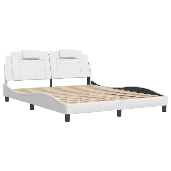 vidaXL "Viana" Bed Frame without Mattress White 160x200 cm Faux Leather