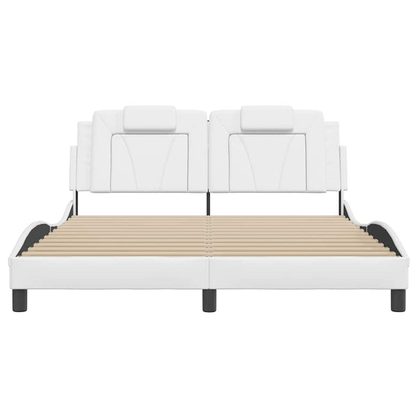 vidaXL "Viana" Bed Frame without Mattress White 160x200 cm Faux Leather