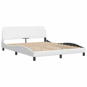 vidaXL "Viana" Bed Frame without Mattress White 160x200 cm Faux Leather