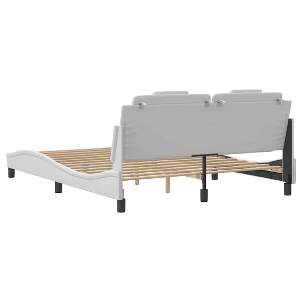 vidaXL "Viana" Bed Frame without Mattress White 160x200 cm Faux Leather