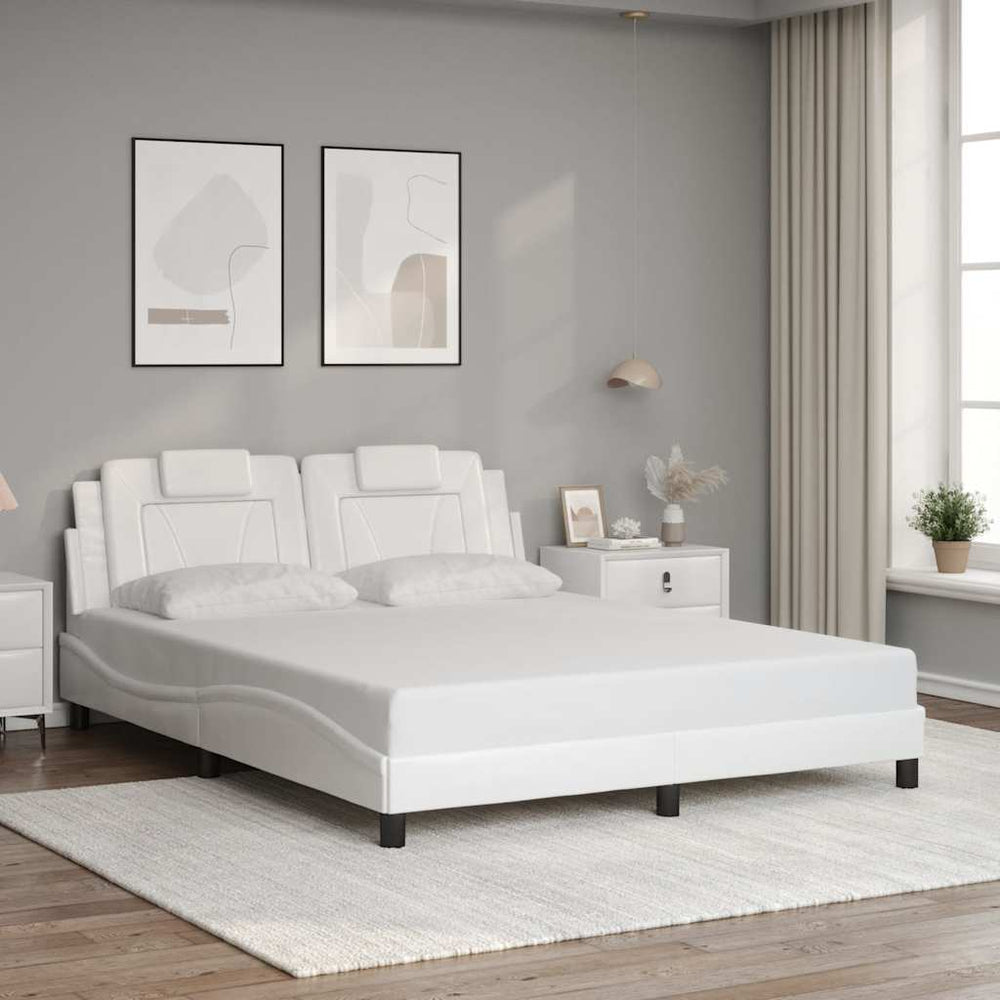 vidaXL "Viana" Bed Frame without Mattress White 160x200 cm Faux Leather