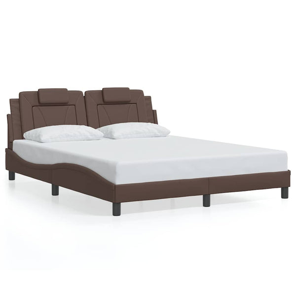 vidaXL Bed Frame "Viana" Without Mattress Brown 160x200 cm Faux Leather