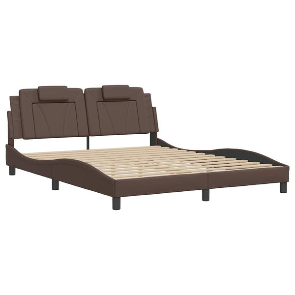 vidaXL Bed Frame "Viana" Without Mattress Brown 160x200 cm Faux Leather