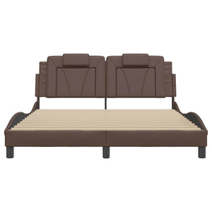 vidaXL Bed Frame "Viana" Without Mattress Brown 160x200 cm Faux Leather