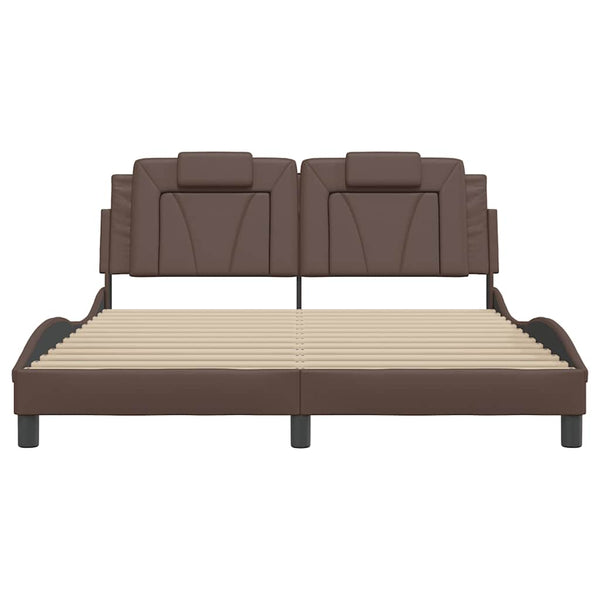 vidaXL Bed Frame "Viana" Without Mattress Brown 160x200 cm Faux Leather