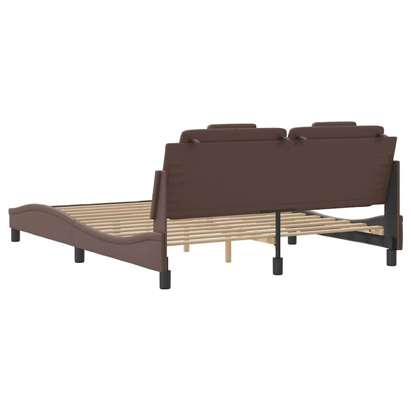 vidaXL Bed Frame "Viana" Without Mattress Brown 160x200 cm Faux Leather