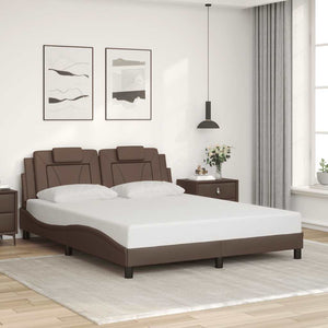 vidaXL Bed Frame "Viana" Without Mattress Brown 160x200 cm Faux Leather