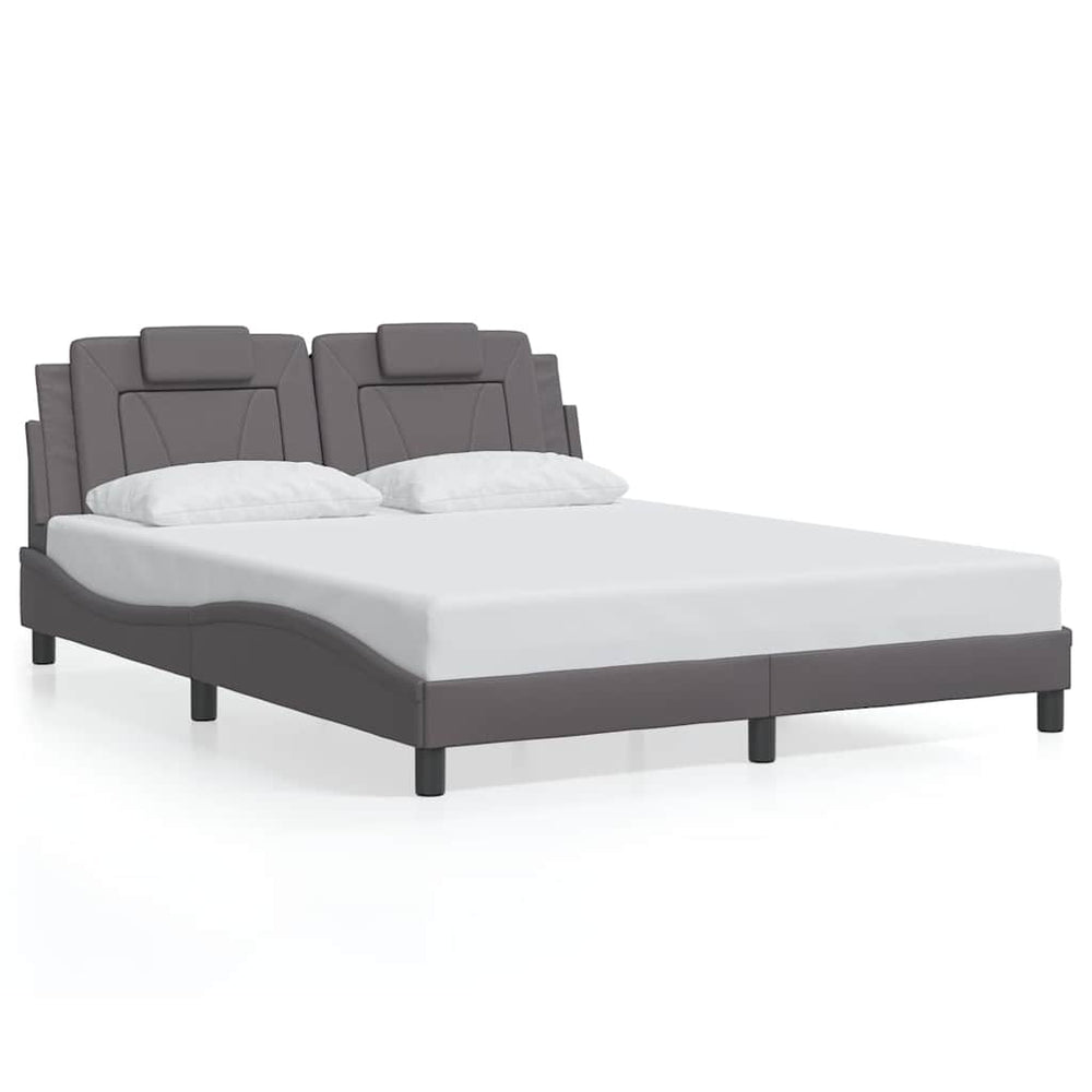 vidaXL Bed Frame "Viana" without Mattress Grey 160x200 cm Faux Leather