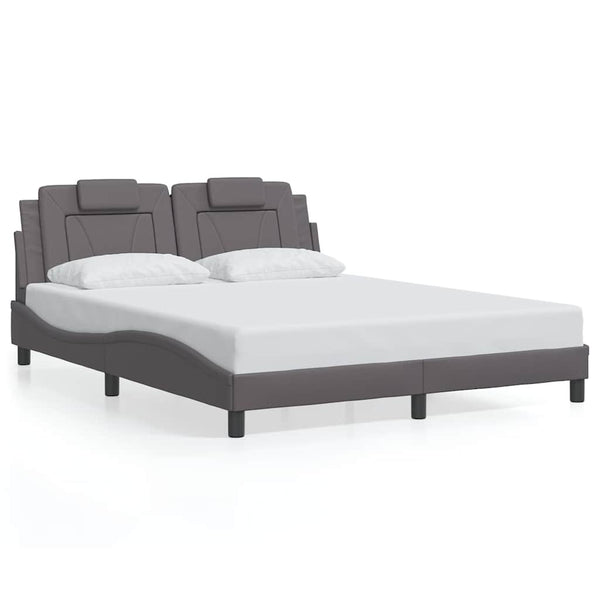 vidaXL Bed Frame "Viana" without Mattress Grey 160x200 cm Faux Leather