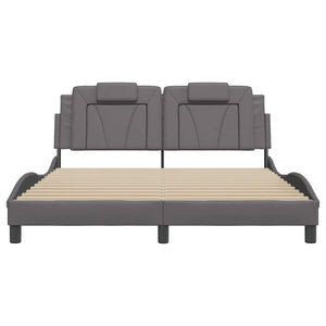 vidaXL Bed Frame "Viana" without Mattress Grey 160x200 cm Faux Leather