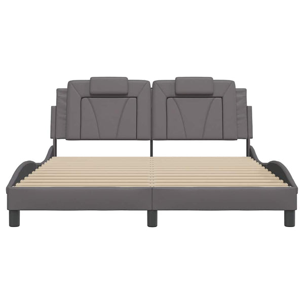vidaXL Bed Frame "Viana" without Mattress Grey 160x200 cm Faux Leather