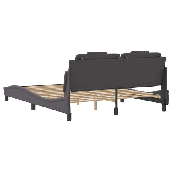 vidaXL Bed Frame "Viana" without Mattress Grey 160x200 cm Faux Leather