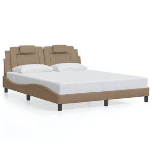 vidaXL Bed Frame "Viana" without Mattress Cappuccino Brown 160x200 cm Faux Leather