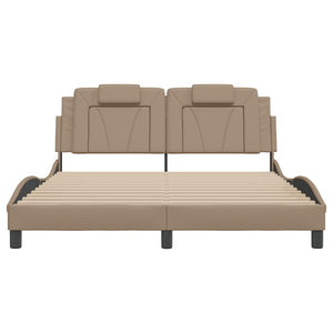 vidaXL Bed Frame "Viana" without Mattress Cappuccino Brown 160x200 cm Faux Leather
