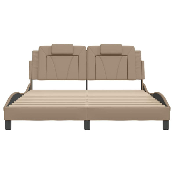 vidaXL Bed Frame "Viana" without Mattress Cappuccino Brown 160x200 cm Faux Leather