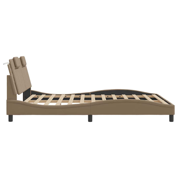 vidaXL Bed Frame "Viana" without Mattress Cappuccino Brown 160x200 cm Faux Leather