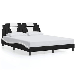 vidaXL "Viana" Bed Frame without Mattress Black and White 160x200 cm Faux Leather