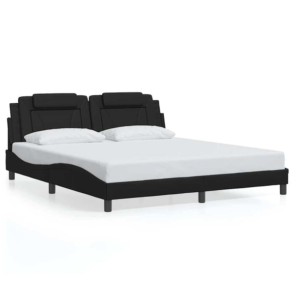 vidaXL "Viana" Bed Frame without Mattress Black 180x200 cm Faux Leather