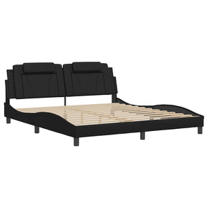 vidaXL "Viana" Bed Frame without Mattress Black 180x200 cm Faux Leather