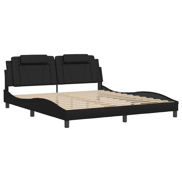 vidaXL "Viana" Bed Frame without Mattress Black 180x200 cm Faux Leather