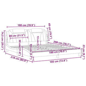 vidaXL "Viana" Bed Frame without Mattress Black 180x200 cm Faux Leather