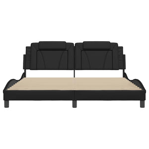 vidaXL "Viana" Bed Frame without Mattress Black 180x200 cm Faux Leather