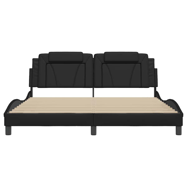 vidaXL "Viana" Bed Frame without Mattress Black 180x200 cm Faux Leather