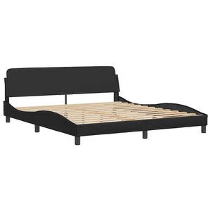 vidaXL "Viana" Bed Frame without Mattress Black 180x200 cm Faux Leather